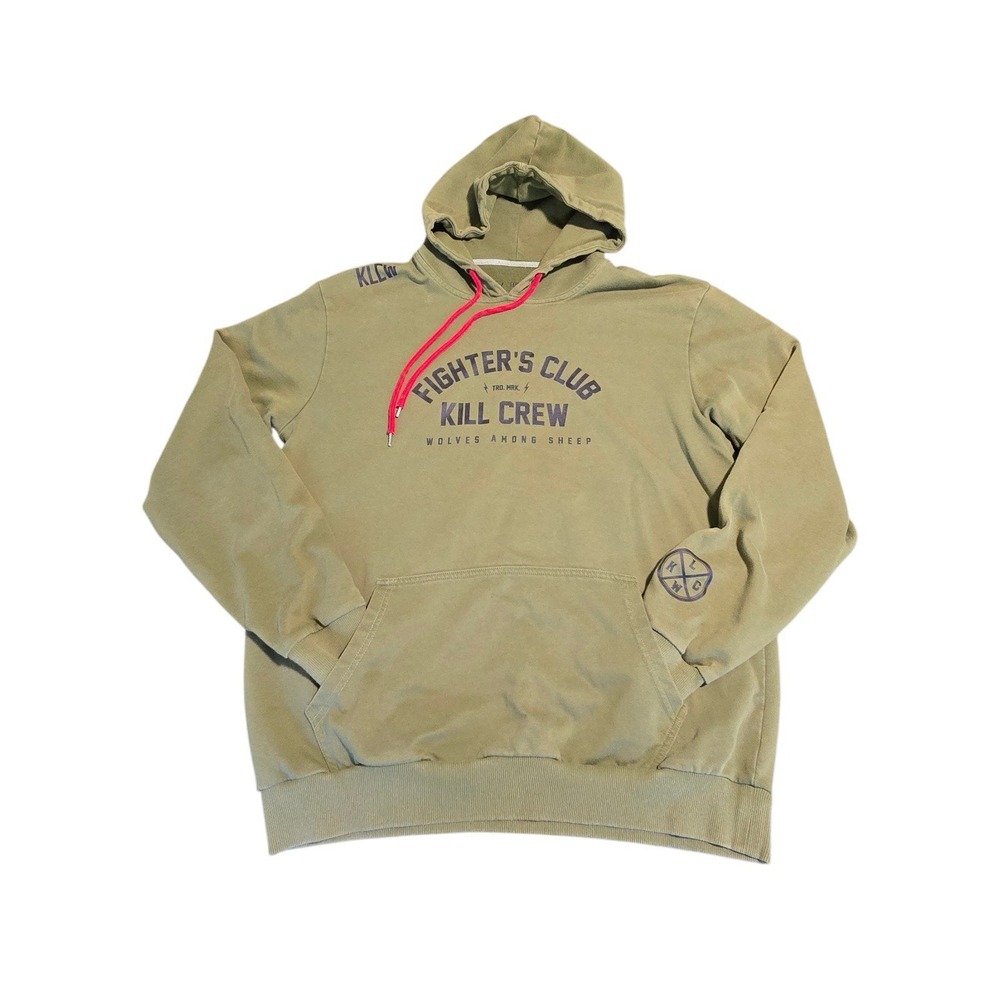 Kill Crew Hoodie Mens Large Green Fighters Club Pullover Graphic Porrada Series